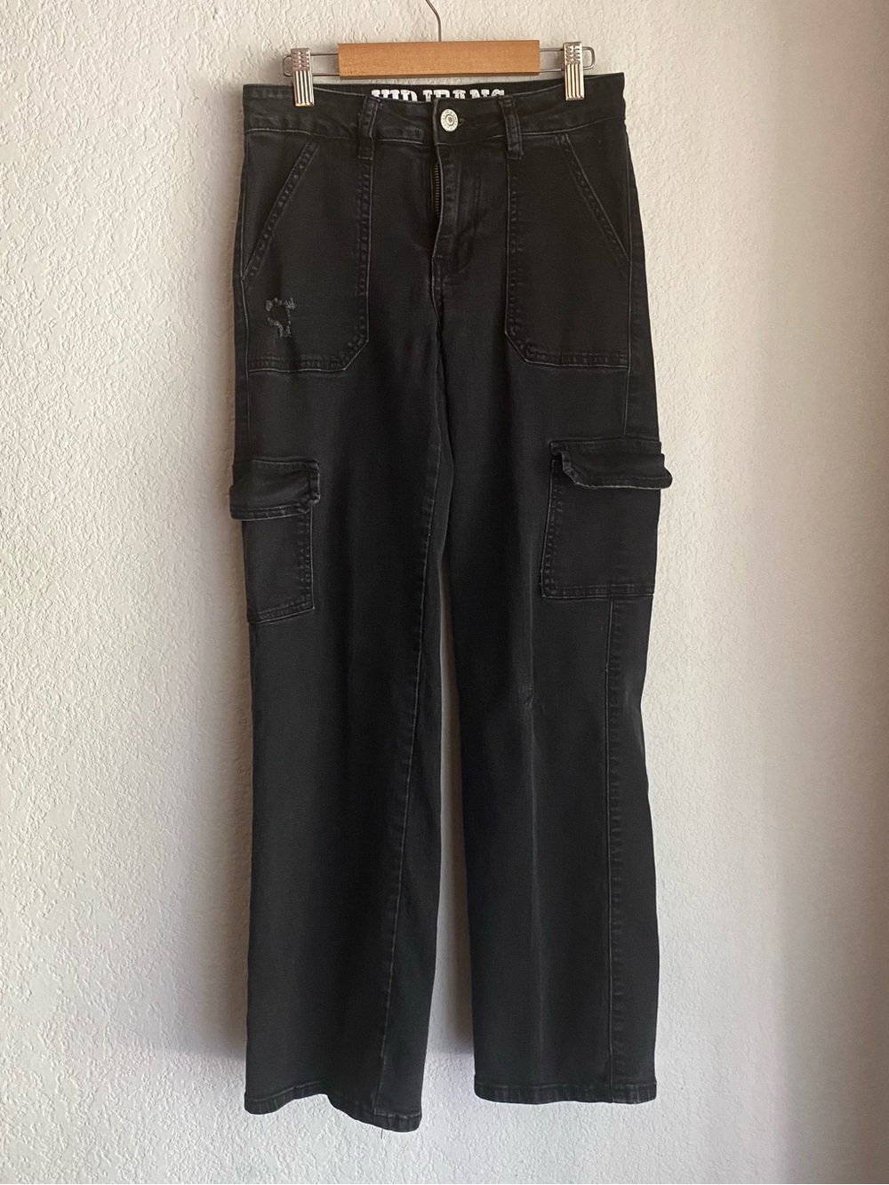 VIP Black Straight-Leg Women's Cargo Jeans
